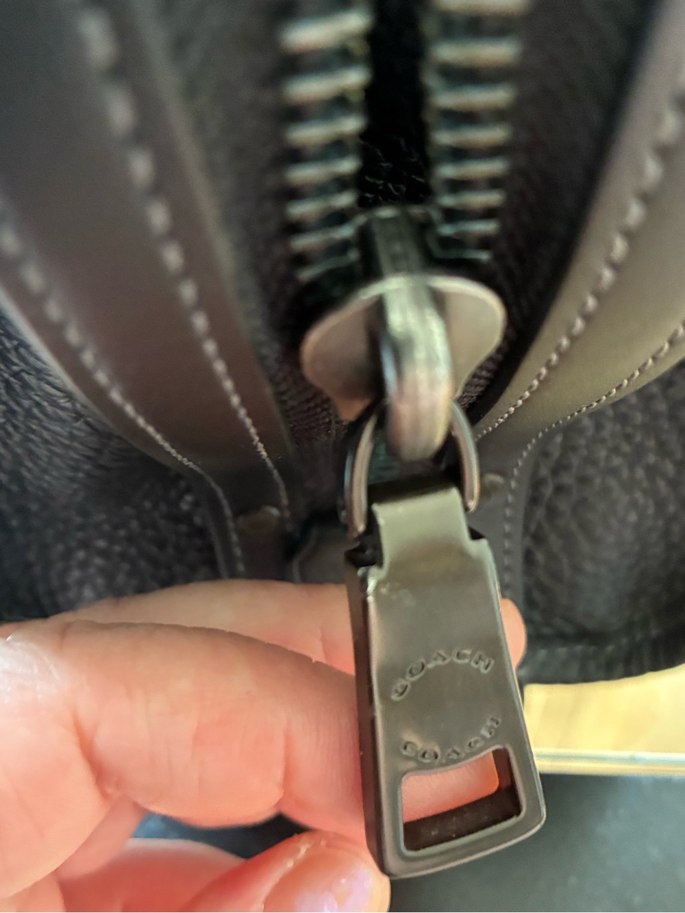 Coach Black Pebbled Leather colorblock rogue 20 - Picture 13 of 14